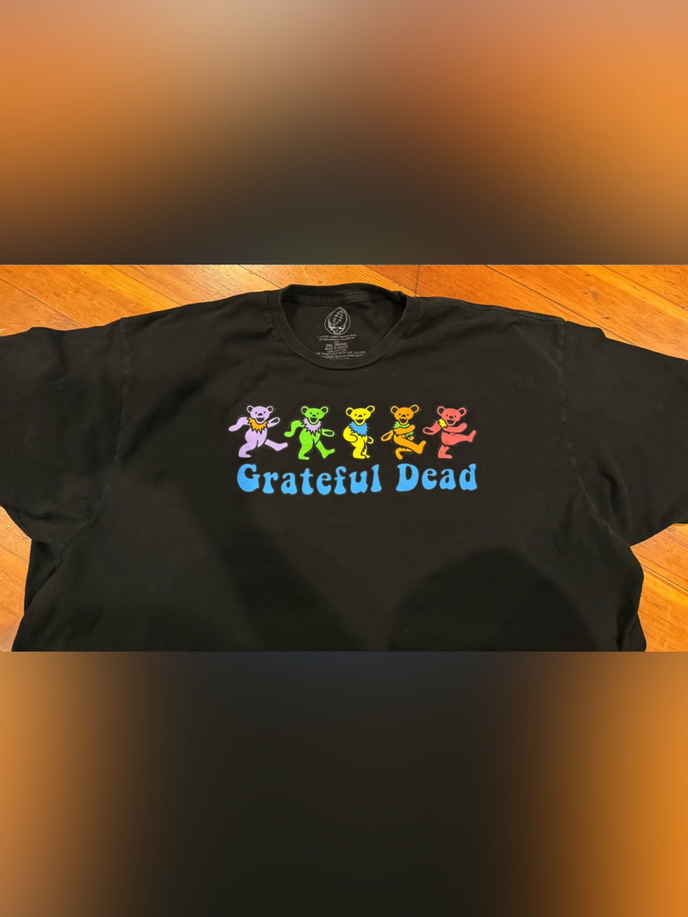 Grateful Dead Black Tee with Dancing Bears - Picture 3 of 4